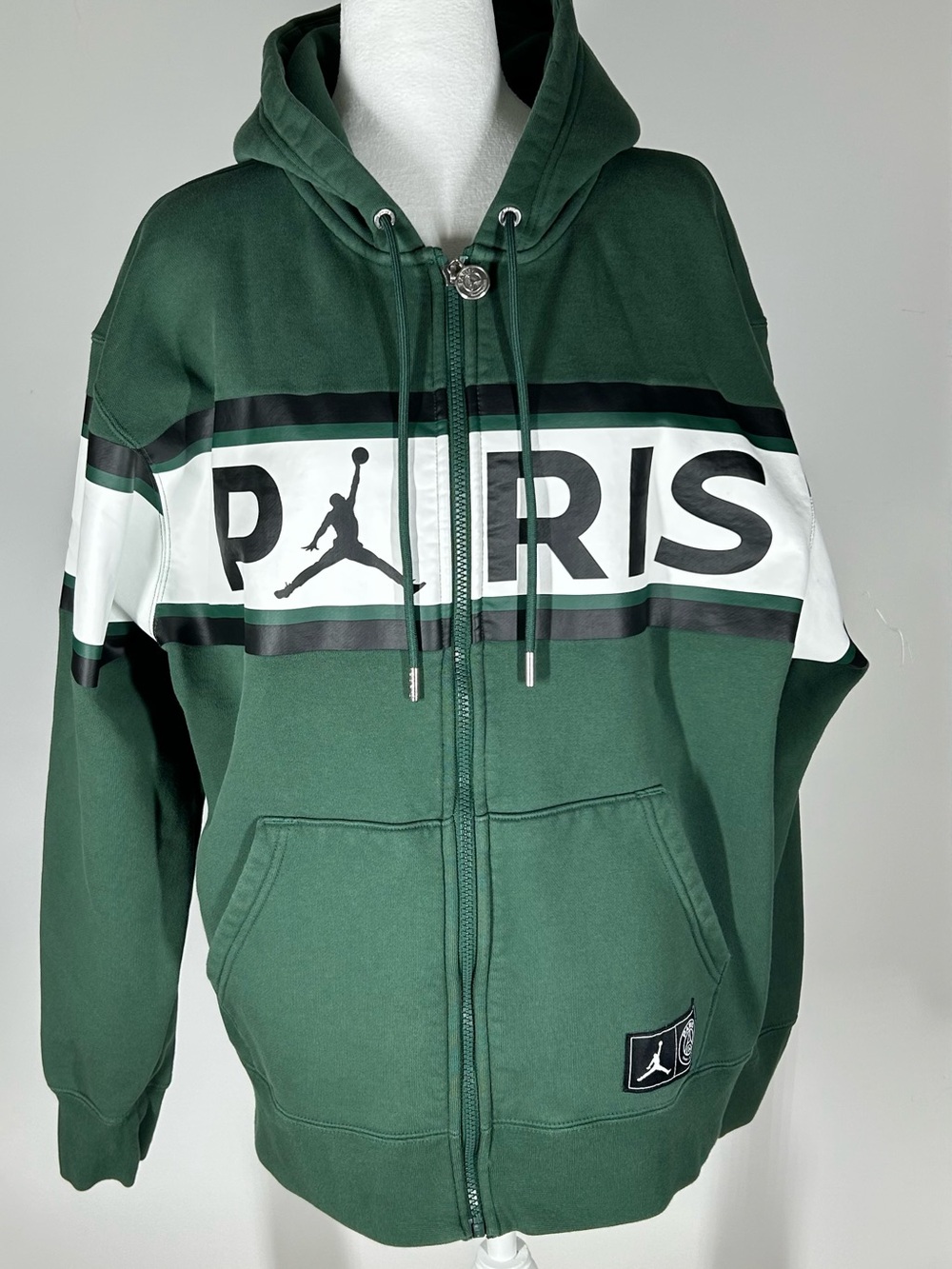 Jordan x PSG Paris Saint-Germain Full-Zip Hoodie Noble Green DB6481-333 Size L